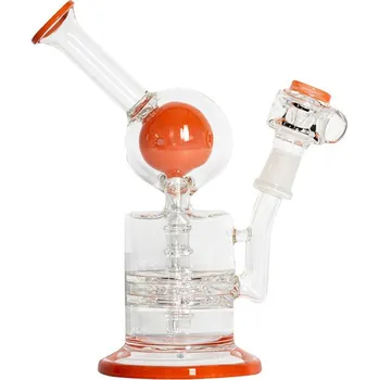 Skleněný bong Pure Glass 8" Escape Bubbler Orange (Pure Escape Bubbler! Designový, ručně vyrobený bong s jedinečnými vlastnosti. Vyrobený z prémiového borosilikátového skla.)