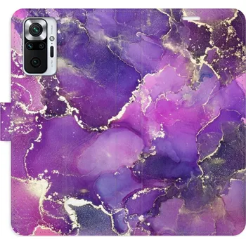 Pouzdro na mobilní telefon Flipové pouzdro iSaprio - Purple Marble - Xiaomi Redmi Note 10 Pro