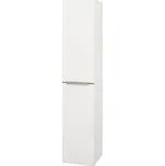 Mailo, koupelnová skříňka vysoká 170 cm, bílá, chrom madlo