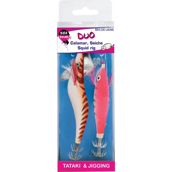 Umělá nástraha CAPERLAN Sada návazců s 2 hybridními nástrahami na lov sépií a kalmarů