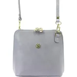 Malá kožená šedá celozipová crossbody kabelka LG2813