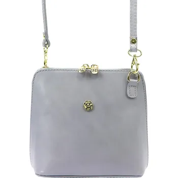 Kabelka Malá kožená šedá celozipová crossbody kabelka LG2813