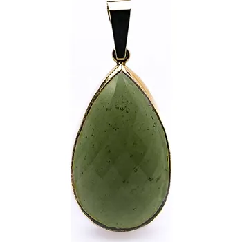 Přívěsek Zlatý přívěsek s broušeným vltavínem 3 cm x 2 cm