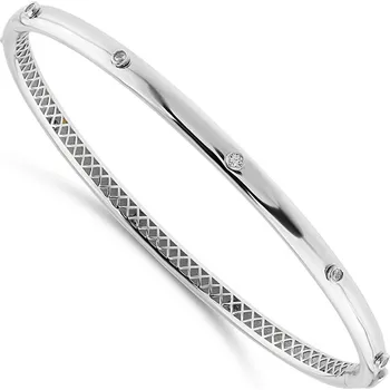 Náramek Lillian Vassago Pevný náramek zdobený zirkony, bílé zlato LLV98-GB008W