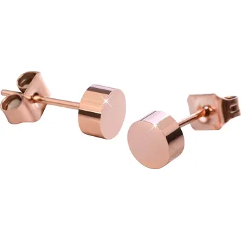 Módní doplněk Troli Růžově pozlacené ocelové náušnice pecky KE-005 + 2 měsíce na vrácení zboží