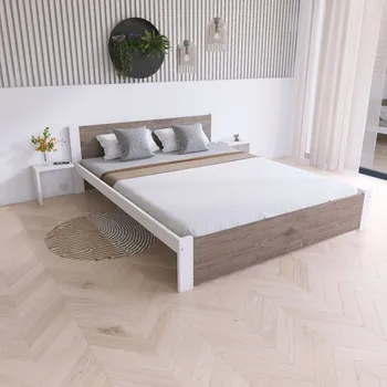 Postel Maxi Postel z masivu Iris 180x200 cm, Bílá/DUB LANÝŽ