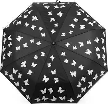 Deštník Stoklasa Dámský skládací vystřelovací deštník motýl kouzelný 3 černý