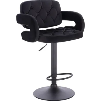 Barová židle velur Ardal na černém talíři - černé