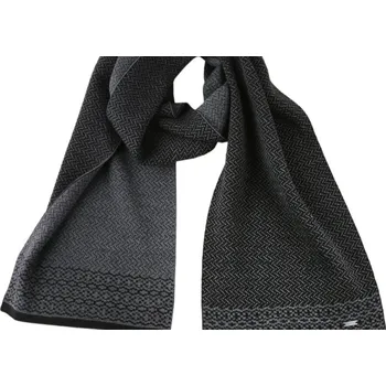 Šála Kama pletená Merino šála S36 110 - černá 25x160