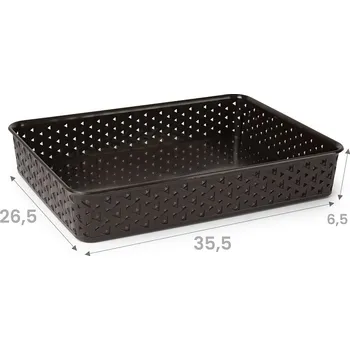 Úložný box košík (1) Nature ratan 26,5x35,5x6,5cm mix barev