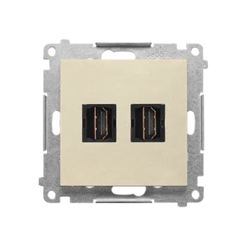 Elektrická zásuvka SIMON TGHDMI2.01/144 Zásuvka HDMI 2 násobná (přístroj s krytem) bílá