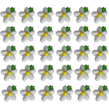 Jedlá dekorace na dort Richard Fagoš Cukrové ozdoby Kytičky bílé, žlutý střed 5g