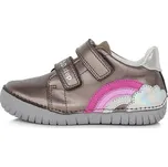 Dívčí bronzové kožené boty D.D.step S050-321 s duhou