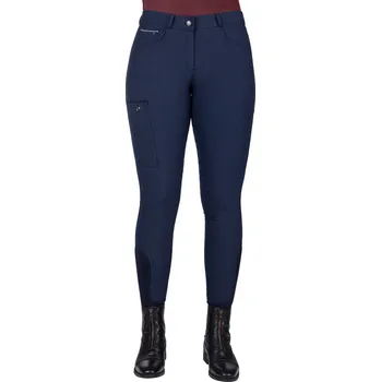 Jezdecké kalhoty QHP Rajtky Qiara QHP, s gripem na kolenou, dámské, navy 38