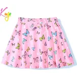 Dívčí sukně KUGO HS9275, světle růžová (dívčí bavlněná sukně s motýly)