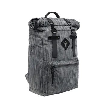 Batoh Revelry - The Drifter Rolltop Backpack, 23l – žíhaný šedý (Pachuvzdorný a voděodolný batoh Revelry Drifter s kapacitou 23 litrů v šedém žíhaném provedení.)