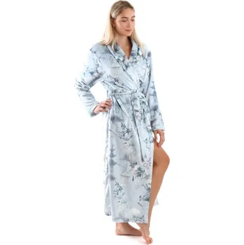 Dámský župan Dámský župan Miya 2126 0013 Světle šedá japonská zahrada - Vestis šedá s potiskem M