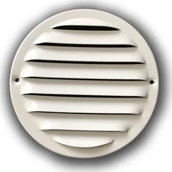 Větrací mřížka Větrací mřížka kulatá kovová d130 mm se síťkou - bílá
