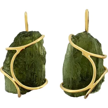 Náušnice Zlaté náušnice s vltavíny 2000026160007