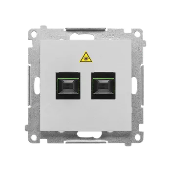 Elektrická zásuvka SIMON TGS2.01/143 Zásuvka optická 2 násobná SC/APC (přístroj s krytem) bílá