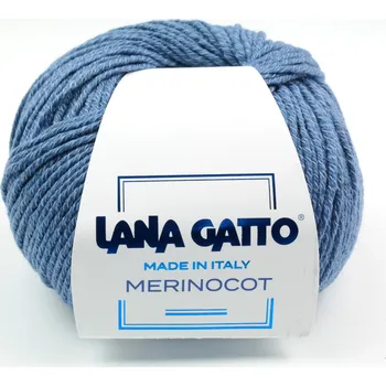 Příze Lana Gatto pletací příze vlna merino bavlna MERINOCOT modrá