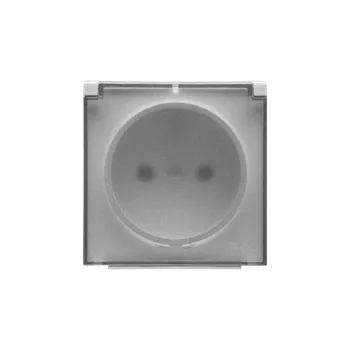 Elektrická zásuvka SIMON TGZ1BUZP/114A Kryt 1 násobné zásuvky, s uzemněním, se clonkami, IP44, průhledné víčko bílá