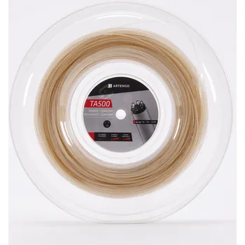 Struna na výplet tenisové rakety ARTENGO Multifilamentový výplet TA500 Comfort 1,3 mm 200 m hnědý ŽLUTÁ