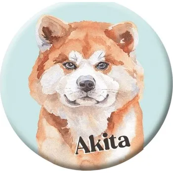 Button (placka) se špendlíkem 44 mm - Akita
