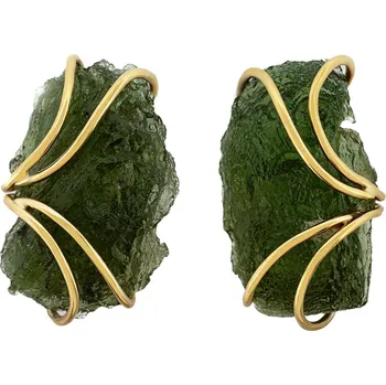 Náušnice Zlaté náušnice s vltavíny 2000026150008