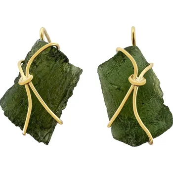 Náušnice Zlaté náušnice s vltavíny 2000026120001