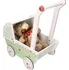 Kočárek pro panenku Adam Toys Dřevěný kočárek pro panenky mátový/bílý