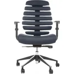 MERCURY kancelářská židle FISH BONES černý plast, 26-60-5 tmavě šedá, 3D područky