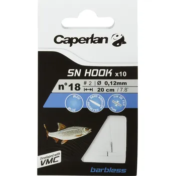Rybářský háček CAPERLAN Háčky s návazcem na rybolov – Háček SN Hook Barbless 20