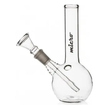 Skleněný bong Micro Happiness, průhledný, 16cm, 14,5mm (Malinký skleněný Micro bong. Výška 16 cm.)