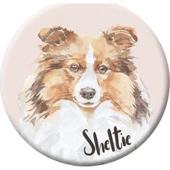 Button (placka) se špendlíkem 44 mm - Sheltie