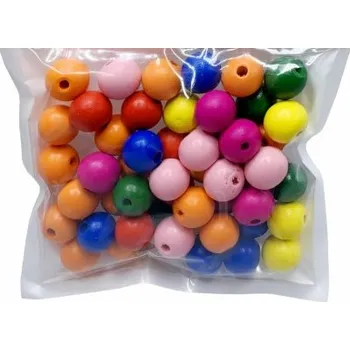 Dětské navlékací korálky Barevné korálky 12mm klasik - VÝHODNÉ BALENÍ 50KS