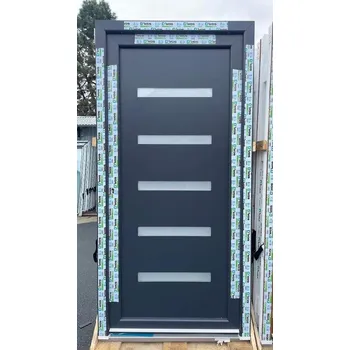 Vchodové dveře SOFT vchodové plastové dveře Paris , antracit/bílá, 98x200 (vchodové plastové dveře )