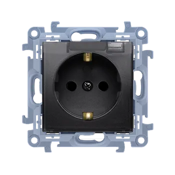 Elektrická zásuvka SIMON CGSZ1B.01/49A Zásuvka jednonásobná typu Schuko v krytí IP44 s tesněním , kryt s průhledným ví