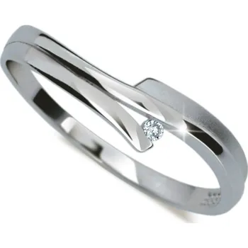 Prsten Dámský prsten bílé zlato 585 zirkon DZ2000 velikost 52