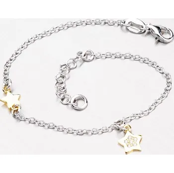 Šperk Dámský náramek stříbro 925 zirkon přívěsky B1600311-0331-SLX délka 18 cm