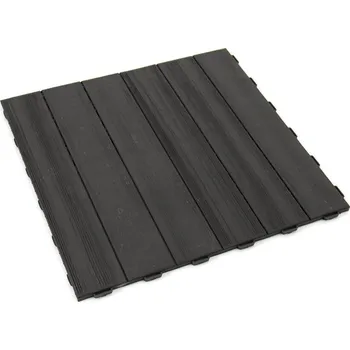 Hnědá plastová terasová dlažba Linea Marte (dřevo) - 55,5 x 55,5 x 1,3 cm