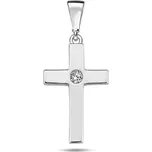 Lillian Vassago Přívěsek křížek se zirkonem, bílé zlato LLV98-GP082W