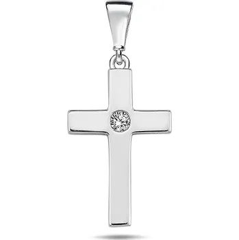 Přívěsek Lillian Vassago Přívěsek křížek se zirkonem, bílé zlato LLV98-GP082W