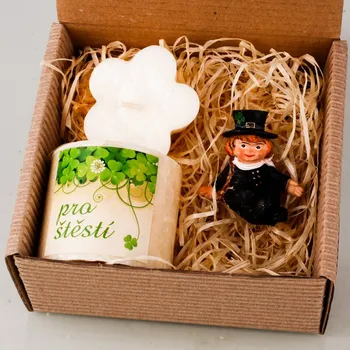 Svíčka Přírodní vonná svíčka palmová - AROMKA - Dárkové balení pro štěstí Vůně: Měsíček Lékařský