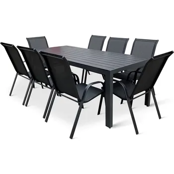 Zahradní sestava Texim Viking XL Ramada zahradní jídelní set 8 + 1 černý