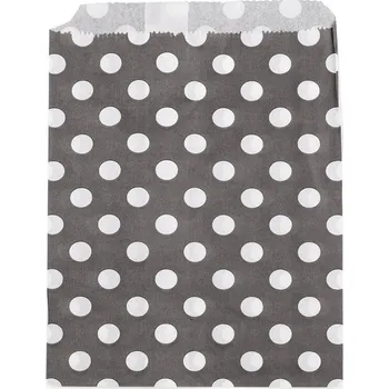 Sáček na potraviny Papírový sáček chevron, puntík 13x17 cm 2 bílo-černá puntíky