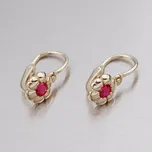 Dětské náušničky žluté zlato 585 zirkon 52DN-2151ZC