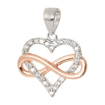 Přívěsek Stříbrný přívěšek srdce s nekonečnem STRZ0997F