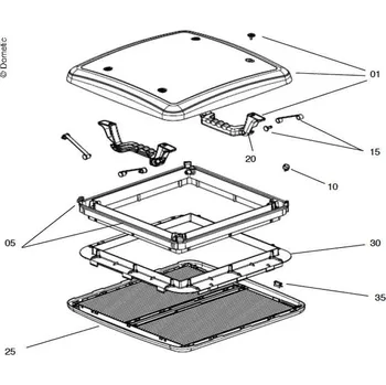 Příslušenství ke karavanu Vnitřní rám Mini Heki kompl. s roletami krémově bílá (Vnitřní rám na okno Dometic Heki)