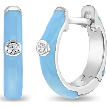 Náušnice In Season jewelry In Season jewelry Dětské stříbrné náušnice - modré kroužky s čirý zirkonem Množství: 1 pár